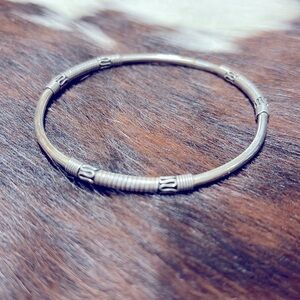 BALI 925 Sterling Silver - Vintage Swirl Wire Wrapped Bangle Bracelet